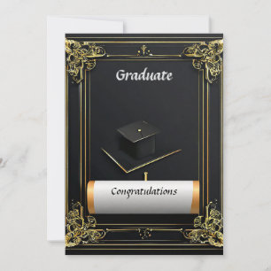 Elegante afstudeerdiploma met baret kaart