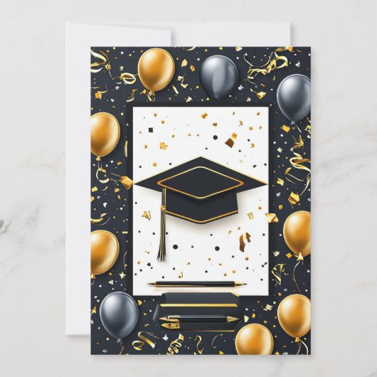 Elegante afstudeerdiploma met baret kaart (Voorkant)