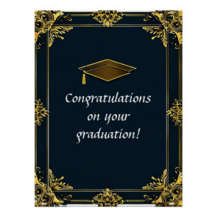 Elegante afstudeerdiploma met baret perfect poster