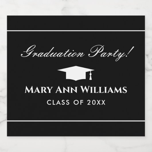 Elegante afstudeerfeest aangepaste bierfleslabels bier etiket (Enkel label)