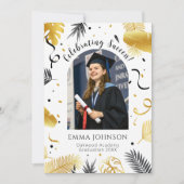 Elegante afstudeerfeest fotocollage kaart (Voorkant)