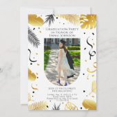 Elegante afstudeerfeest fotocollage kaart (Achterkant)