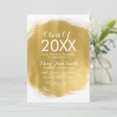 Elegante afstudeerfeest gouden verf look kaart (Staand voorkant)
