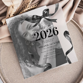 Elegante Afstudeerfeest met Strikje Vellum Uitnodigingen