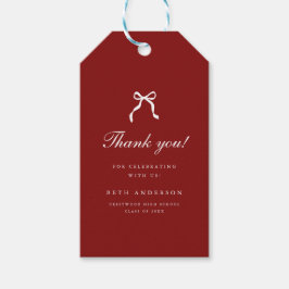 Elegante Afstudeerfeest Script Coquette Bedankt Cadeaulabel