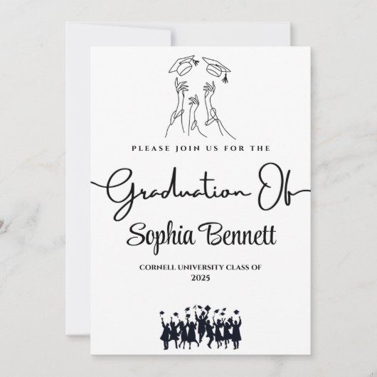 elegante afstudeerfeest uitnodiging (Voorkant)