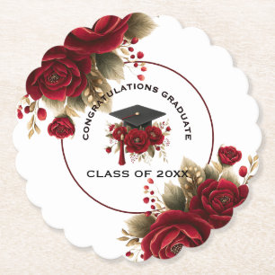 Elegante Afstudeerfeest Viering • Gouden Schrift Kartonnen Onderzetters