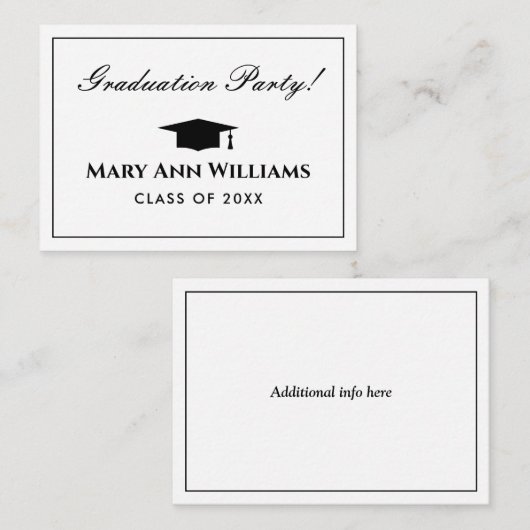 Elegante afstudeerfeestbehuizing kaarten (Voorkant / Achterkant)