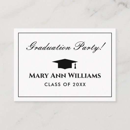 Elegante afstudeerfeestbehuizing kaarten (Voorkant)
