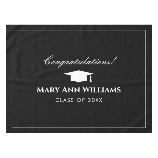 Elegante afstudeerfeesttafelkleed voor afstuderen tafelkleed (Voorkant (Horizontaal))