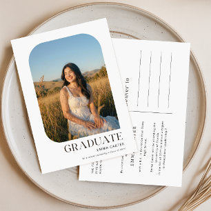 Elegante afstudeerfoto Afstudeeraankondiging Briefkaart