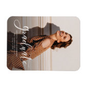 Elegante afstudeerfoto script afstudeer aankondigi magneet (Horizontaal)