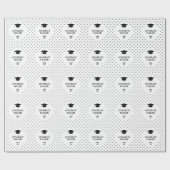 Elegante afstudeerhoed gepersonaliseerd cadeaupapier (Vlak)