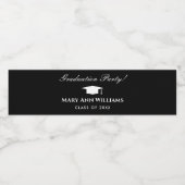 Elegante afstudeerpartij aangepaste flessenetikett waterfles etiket (Enkel label)