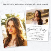 Elegante afstudeerpartij overlay vellum uitnodigingen