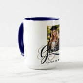 Elegante afstudeerscript-kunst met foto-functie mok (Voorkant links)