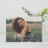Elegante Afstudeerscriptie Foto Afstudeerfeest Kaart (Staand voorkant)
