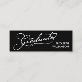Elegante afstudeerscriptnaam klasdetails Zwart Contactkaartje
