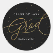 Elegante afstudeersticker ronde sticker (Voorkant)