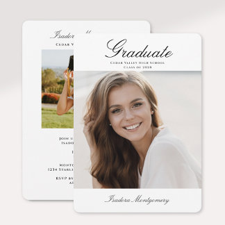 Elegante afstudeeruitnodiging met foto kaart