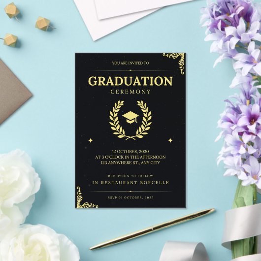 Elegante afstudeeruitnodigingen en aankondigingen (Insitu (Huwelijk))