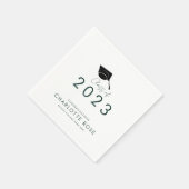 Elegante Afstuderen 2026 Groen Script Grad Feest Servet (Hoek)
