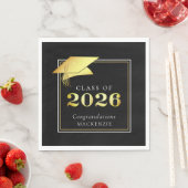 Elegante Afstuderen 2026 Metaalgoud Aangepaste Kle Servet (Insitu)