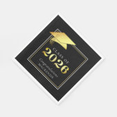Elegante Afstuderen 2026 Metaalgoud Aangepaste Kle Servet (Hoek)