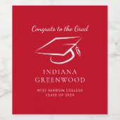 Elegante Afstuderen 2026 Script Rode Viering Wijn Etiket (Enkel label)