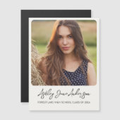 Elegante Afstuderen foto magnetische aankondiging (Voorkant / Achterkant)