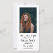 Elegante Afstuderen foto Sla de datum op Save The Date (Voorkant)