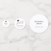 Elegante Afstuderen foto zwarte afstudeerdop Confetti (Achterkanten)