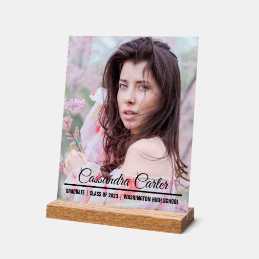 Elegante Afstuderen fotoaankondiging Acryl Bord (Hoek)