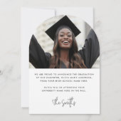 Elegante afstuderen fotoboog Dank u kaart (Achterkant)