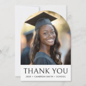 Elegante afstuderen fotoboog Dank u kaart (Voorkant)