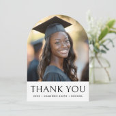 Elegante afstuderen fotoboog Dank u kaart (Staand voorkant)