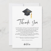 Elegante Afstuderen foto's en Pet illustratie Bedankkaart (Voorkant)