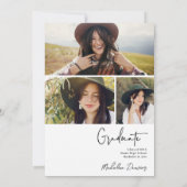 Elegante Afstuderen foto's en Pet illustratie Bedankkaart (Achterkant)