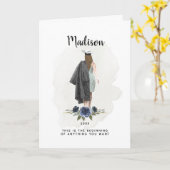 Elegante Afstuderen Kaart (Gele Bloem)