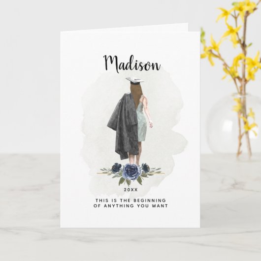 Elegante Afstuderen Kaart (Gele Bloem)