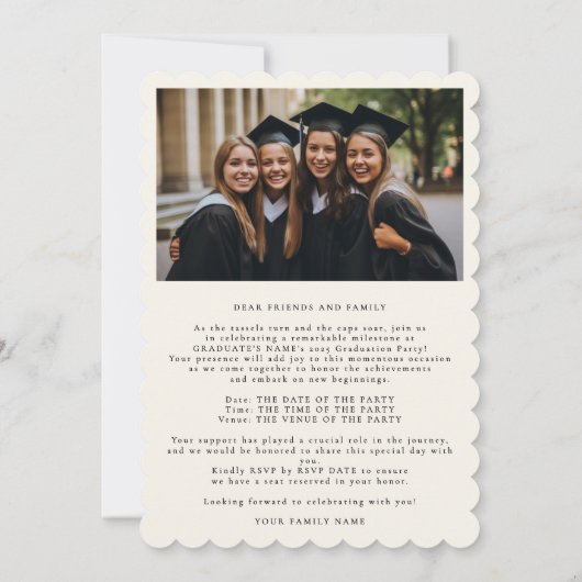 Elegante Afstuderen letters | geschulpte Afstudere Kaart (Achterkant)