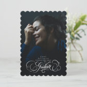 Elegante Afstuderen letters | geschulpte Afstudere Kaart (Staand voorkant)