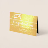 Elegante Afstuderen naam Gefeliciteerd Goud Folie Kaarten (Voorkant)