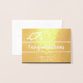Elegante Afstuderen naam Gefeliciteerd Goud Folie Kaarten (Voorkant met envelop)