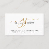 Elegante Afstuderen naam Goud Monogram Insert Kaar Contactkaartje (Achterkant)