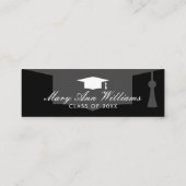 Elegante afstuderen naamkaarten met academisch pet mini visitekaartje (Achterkant)