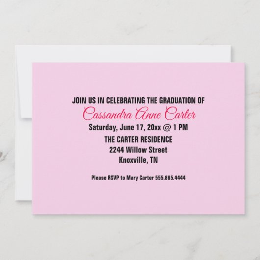 Elegante Afstuderen partijuitnodiging Vlakke fotok (Achterkant)
