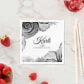 Elegante Afstuderen servetten | Waterverf (zwart) (Insitu)