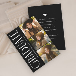 Elegante Afstuderen Typografie 3 Foto Afstuderen Kaart