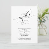 Elegante Afzegging Huwelijksaankondiging Script Kaart (Staand voorkant)